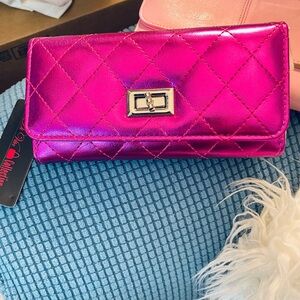 Metallic Pink Quilted Wallet
